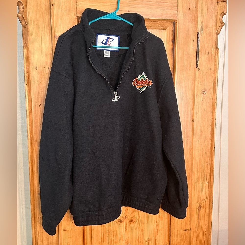 Orioles Black Fleece Pullover Jacket by Logo Athletic Mens Sz Large